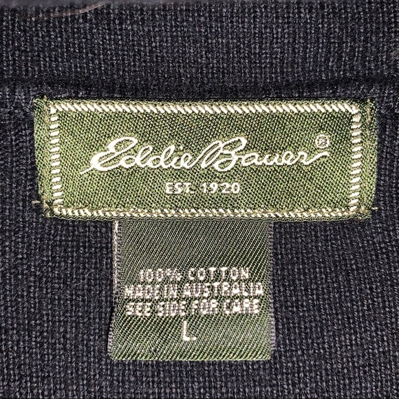 VINTAGE Eddie Bauer Turtleneck Black Knit Sweater Size L - Picture 3 of 6